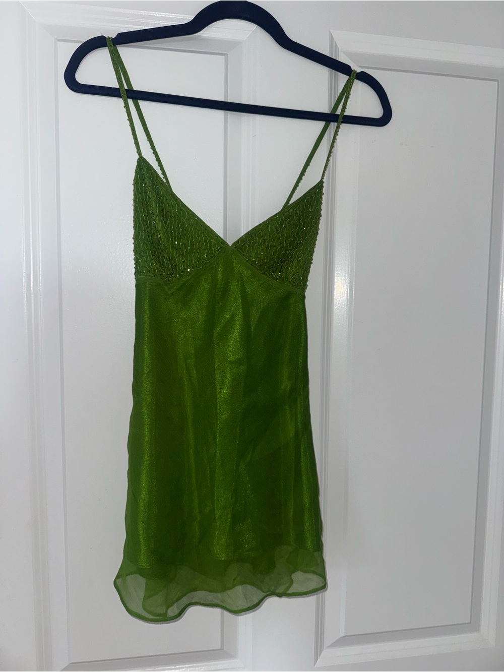 Laundry By Shelli Segal Olive Green Lace-Trim Slip Cami